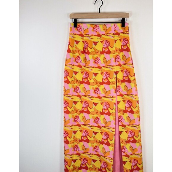 Show Me Your MuMu Womens Skirt Yellow Rumba Maxi Havana Beaded Sequins Small - Picture 5 of 11